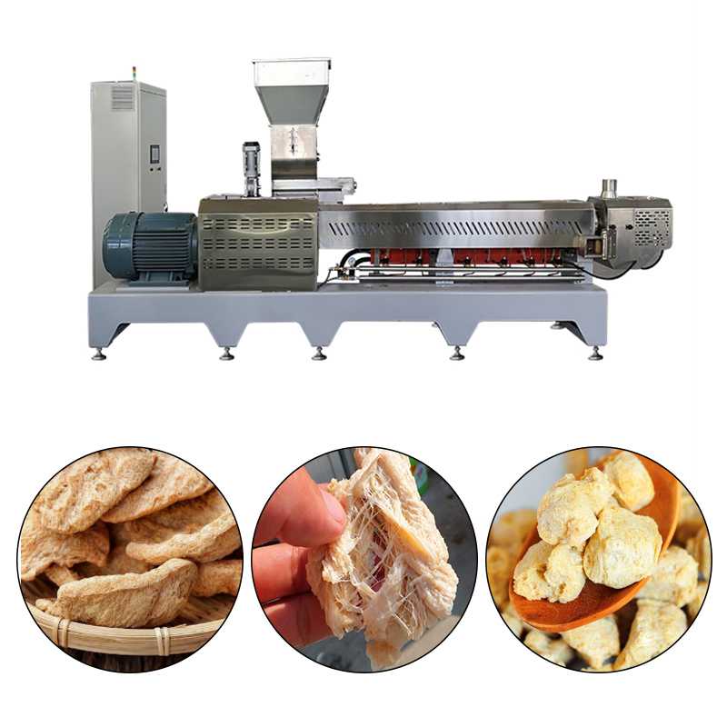 Soya Protein Making Machine Extruded Soy Nuggets Production Line 55-110kw